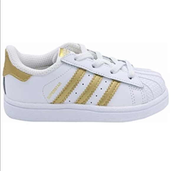 gold adidas baby shoes